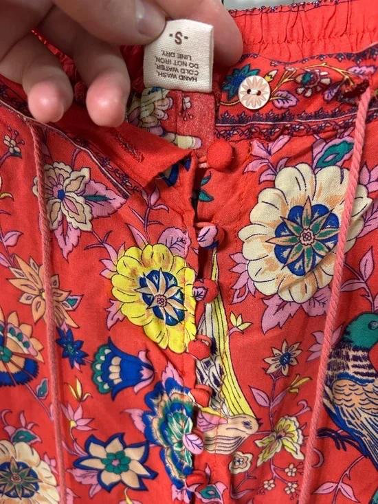 Mora Sz SML Red/Pink Floral Maxi Skirt with Bird - Picture 4 of 12